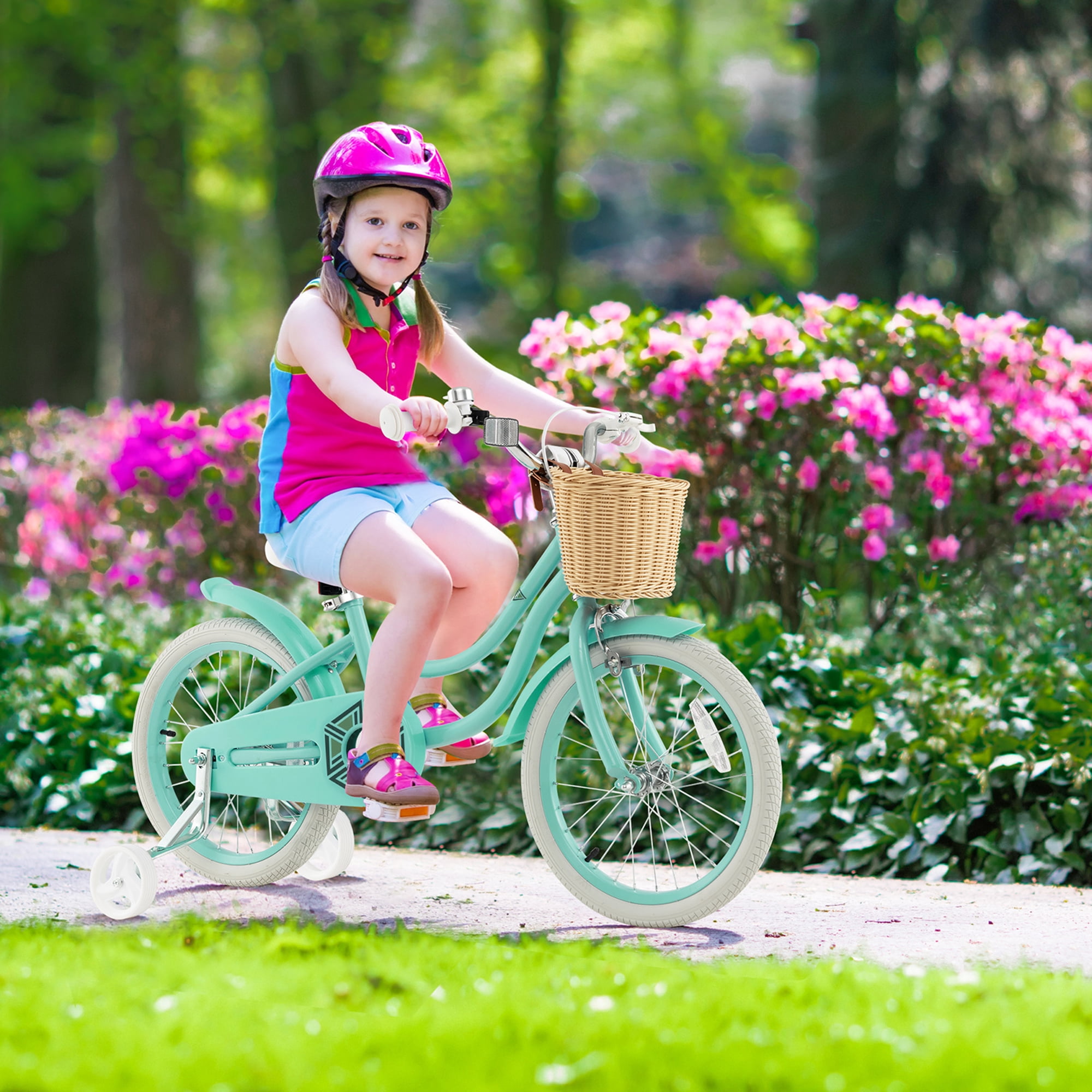 Gymax 18'' Retro Style Kids Bike Bicycle w/ Height Adjustable Handlebar & Seat Green