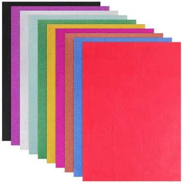 Miangastore Glitter Cardstock for DIY Use Selfadhesive Craft Paper in Assorted Color 8.3 x 11.7 Inches