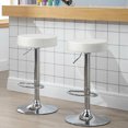 thumbnail image 3 of Gymax Tabouret de Bar Pivotant Réglable 2 Pcs en Cuir PU pour Comptoir de Cuisine Chaises de Bar Blanc, 3 of 7
