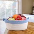 thumbnail image 1 of Chmadoxn Laundry Basket, Picnic Basket Woven Cotton Rope Basket Fabric Basket For Organisation And Storage, Small Laundry Basket For Desktop Storage, Living Room Clutter Storage Crafted Rope Baskets, 1 of 6