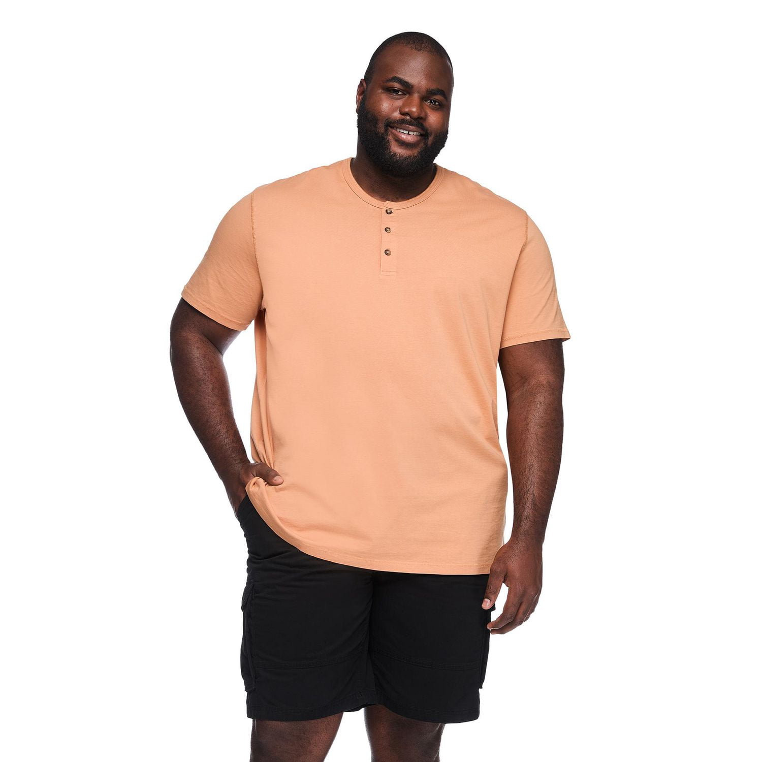 T-shirt henley délavé George Plus pour hommes