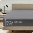 thumbnail image 4 of Bare Home 5-Pack Fitted Sheets - Premium 1800 Collection - Ultra-soft - Deep Pocket - Full, Gray, 4 of 7