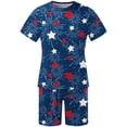 thumbnail image 4 of cllios Men's Short Sets 4th of July Short Sleeve Tshirts and Drawstring Shorts Matching Suits Independence Day Stars and Stripes Graphic Muscle Tracksuits Sets with Pockets, 4 of 5