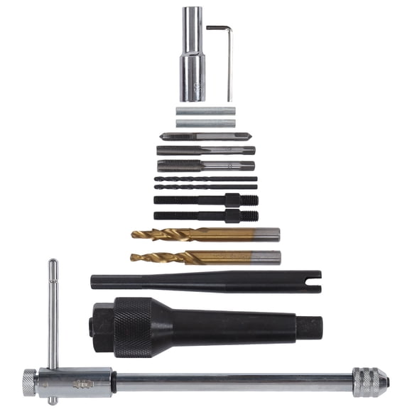 Glow Plug Tip Puller Kit, Drills and Taps Centering Socket Easy To Operate Damaged Plug Remover Tool Hex Wrench Standard Sizes for M8x1mm and M10x1mm Threads