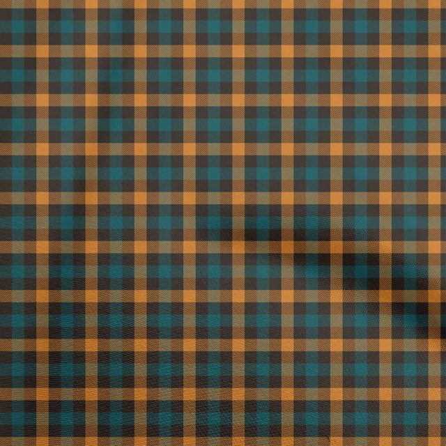 oneOone Silk Tabby Orange Fabric Check Craft Projects Decor Fabric Printed By The Yard 42 Inch Wide