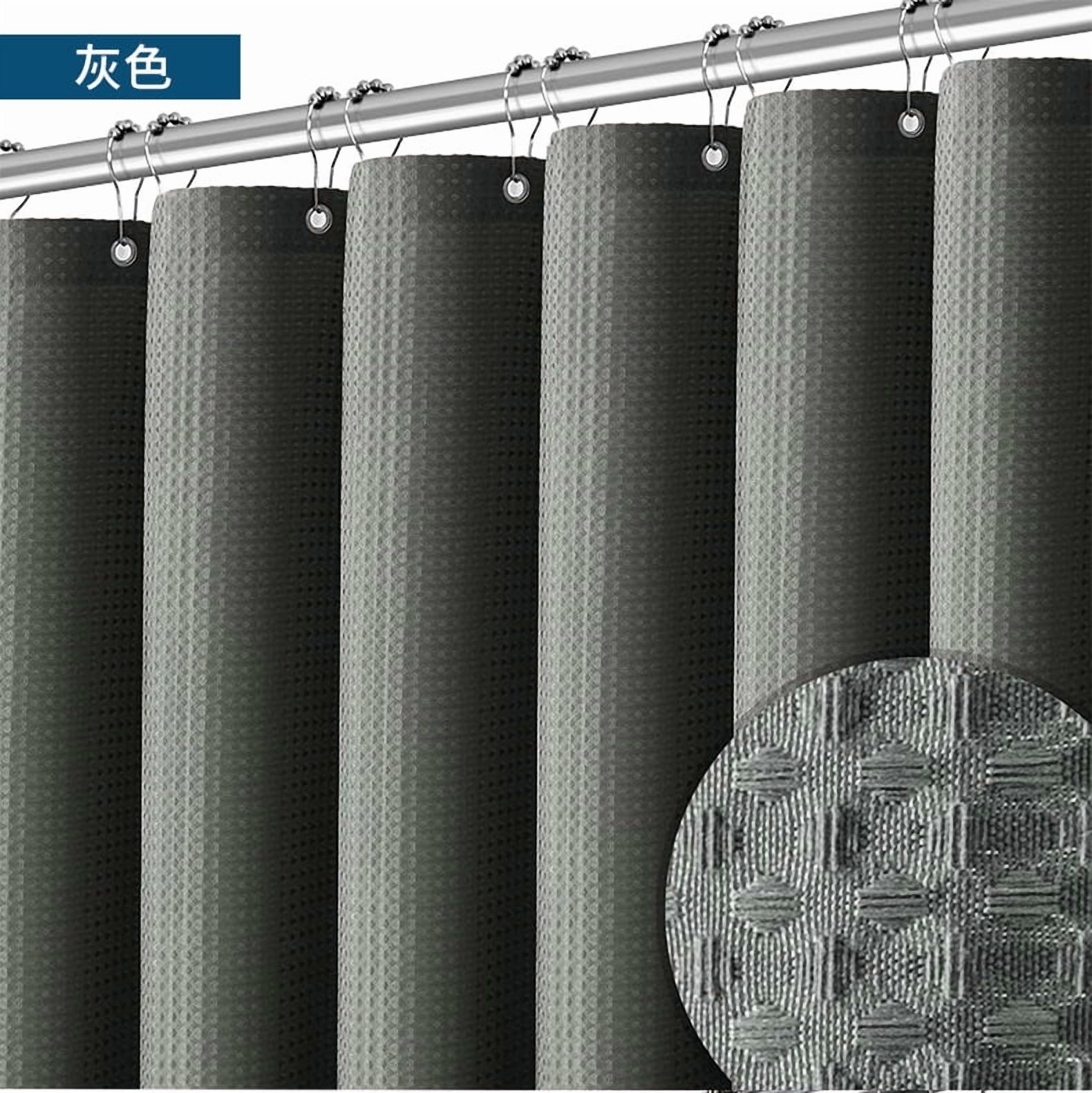 suxuMhao Waffle Pattern Waterproof Shower Curtain,71×71in 1pc Shower Curtain Liner for Bathroom,Shower Liners with 12 Plastic Hooks as a Gift,Stylish Shower Curtains for Bathroom Decor​,Grey
