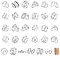 thumbnail image 2 of 2Pcs/set Men Women Couples Rings cuff rings Letters ring Wedding Party Crystal Letters Cuff Ring Love Matching Jewelry, 2 of 7