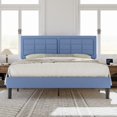 thumbnail image 1 of VECELO Queen Size Upholstered Bed Frame, Modern Platform Bed Frame with Adjustable Button Tufted Headboard for Bedroom, No Box Spring Needed, Easy Assembly, Light Blue, 1 of 8