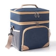 thumbnail image 2 of Lunch Bag Kid Lunch Bag Insulated, Collapsible Lunch Bag Insulated, Large Capacity Lunch Bag for Men, Womens Lunch Bags for Work Insulated, Navy, 2 of 6