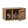 thumbnail image 1 of Gymax Meuble Cache-Litière pour Chat avec Entrée à Enroulement, Porte à Persiennes, Table d'Appoint en Bois pour Animal, 1 of 10