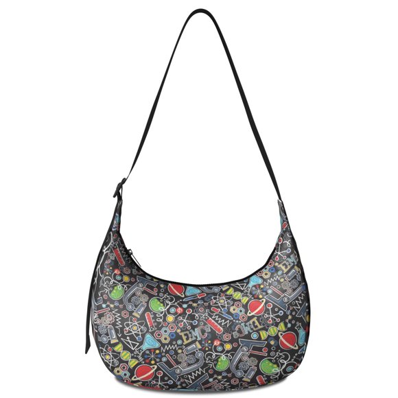 Sac Bandoulière à Sangle Ajustable en Nylon Léger Formule Scientifique Science Salle de Classe Éducatif Cadeaux Muraux Petit Porte-Monnaie pour Femmes Voyage Plein Air