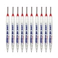 thumbnail image 1 of KLKCMS 10 Pcs Marqueurs à Trous Profonds Stylo Traceur à Long Nez pour le Travail du Bois Rouge, 1 of 9