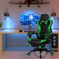 thumbnail image 3 of Gymax Office Computer Desk Chair Gaming Chair Adjustable Swivel w/Footrest Green, 3 of 10