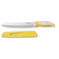 thumbnail image 1 of Starfrit 8-Inch Bread Knife - Efficient Serrated Blade with Protective Cover - Non-Stick Coating - Yellow & White, 1 of 5