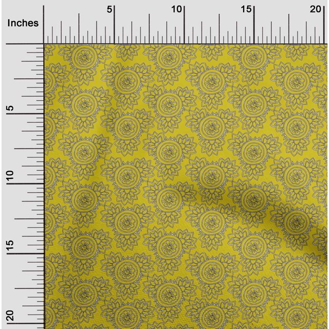 oneOone Cotton Poplin Fabric Floral Block Print Fabric By Yard 42 Inch Wide