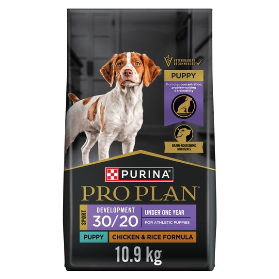 Purina Pro Plan Sport 30/20 pour chiots athlétiques Poulet et riz, Nourriture Sèche pour Chiots, 10.9 kg