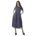 thumbnail image 4 of Moomaya Short Sleeve Tunic Womens Cocktail Cotton Flex Printed Dresses, 4 of 5