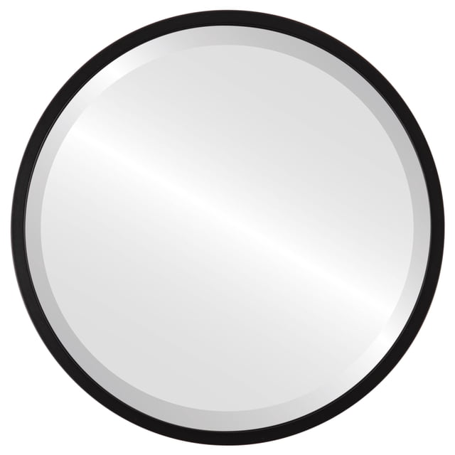 Miroir Rond Encadré London - Noir Mat - 15 Pouces x 15 Pouces