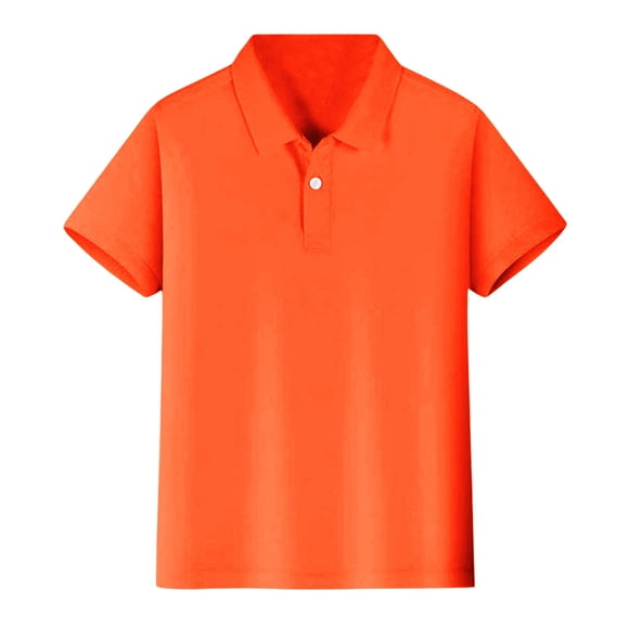 Boys' Polo Shirts Solid School Uniform Shirts Kids Collar Shirts Boys Short Sleeve Tops 9-10 Years Boys Fashion