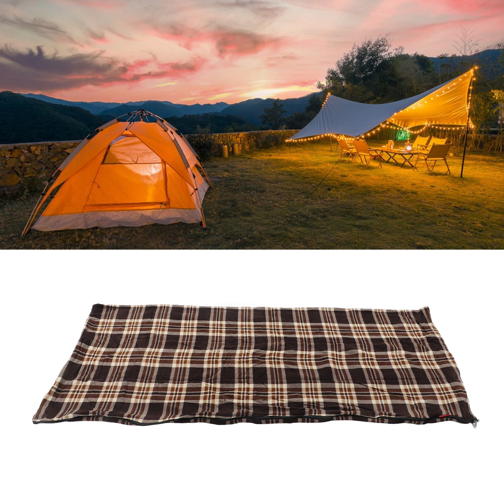 Fleece Sleeping Bag, Portable Travel Warm Sleeping Bag for Adults Outdoor Camping Hiking Climbing