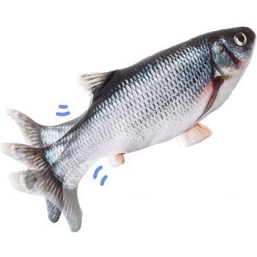 Poisson Jouet pour Chat, Poisson Poupée Électrique à l'Herbe à Chat, Poisson Jouet Électrique de Simulation avec Charge Usb, Jouet Interactif pour Animal