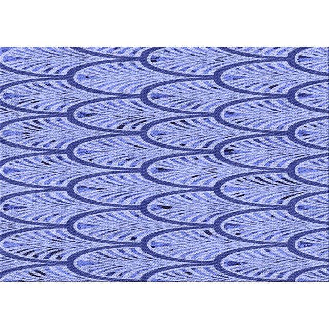 Ahgly Company Tapis d'Intérieur Lavable en Machine Rectangle Transitionnel Bleu, 2 Pieds x 5 Pieds