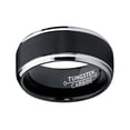 thumbnail image 3 of Men's Two-Tone Tungsten Ring Black Brushed Wedding Band 9MM, 3 of 7