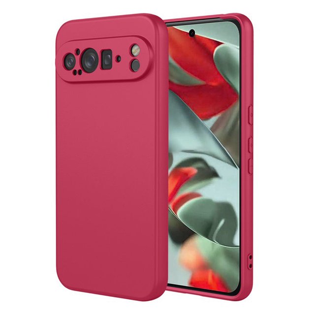 PANDACO Étui Coquille Souple Mat Couleur Vin pour Google Pixel 9 Pro TG