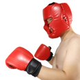 thumbnail image 4 of Head Guard Boxing Sparring Head Protector Sanda Kickboxing Mma Head Face 58 to 66CM Red, 4 of 9