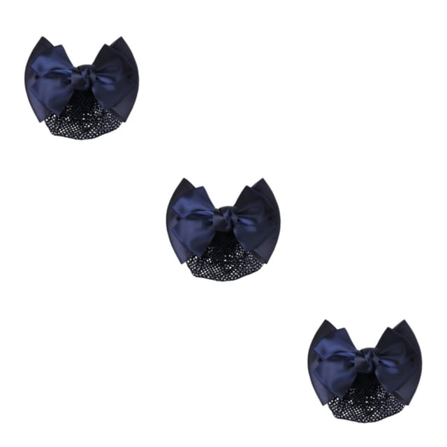 Decodeary Professional Hair Plate Mesh Pocket Practical Snood Net Elegant And Professional blue fine net 3Set