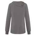 thumbnail image 5 of New Womens Tops 2023 Fashion Plus Size Casual Solid Color Button Printing Long Sleeve Round-Neck Tops Long Sleeve Shirt for Women, 5 of 5
