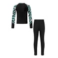 thumbnail image 2 of XUNZOO 2Pcs Girls Rash Guard Swimsuit UPF 50+ Swimming Costume Kids Long Sleeve Rash Shirts Legging Set Black A 8, 2 of 7