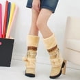 thumbnail image 1 of YOUSNH Chaud à Bout Haut Neige Talons Ronds Rétro Garder Milieu Chaussures Boule de Poils Bottillons à Enfiler Femmes Bottes pour Femmes Bottes Femmes Beige 9, 1 of 8