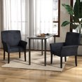thumbnail image 2 of Gymax Set of 4 Arm Chair Guest Chair Home Office w/ Wooden Legs Black, 2 of 10