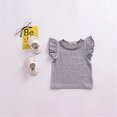 thumbnail image 2 of EYIIYE Baby Girl Ruffle Sleeve T-Shirt Top Basic Tee Summer Outfit, 2 of 5
