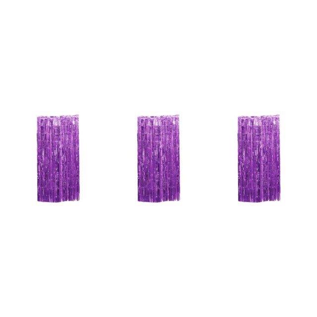 relayinert Rideau à Franges en Feuille Vibrante Application Grand et Options Personnalisables Violet 3*1 m 3 Ensembles