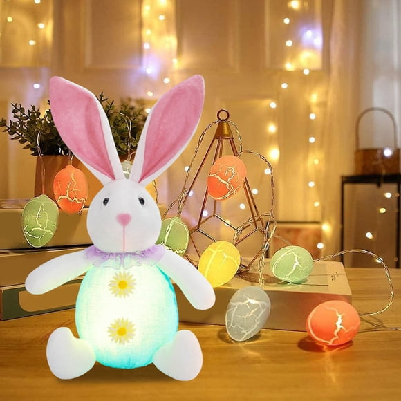 Bdday Glowing Furry Bunny Decoration Faceless Gnome Doll Cute Easter Furry Bunny Birthday Gift Easter Kids