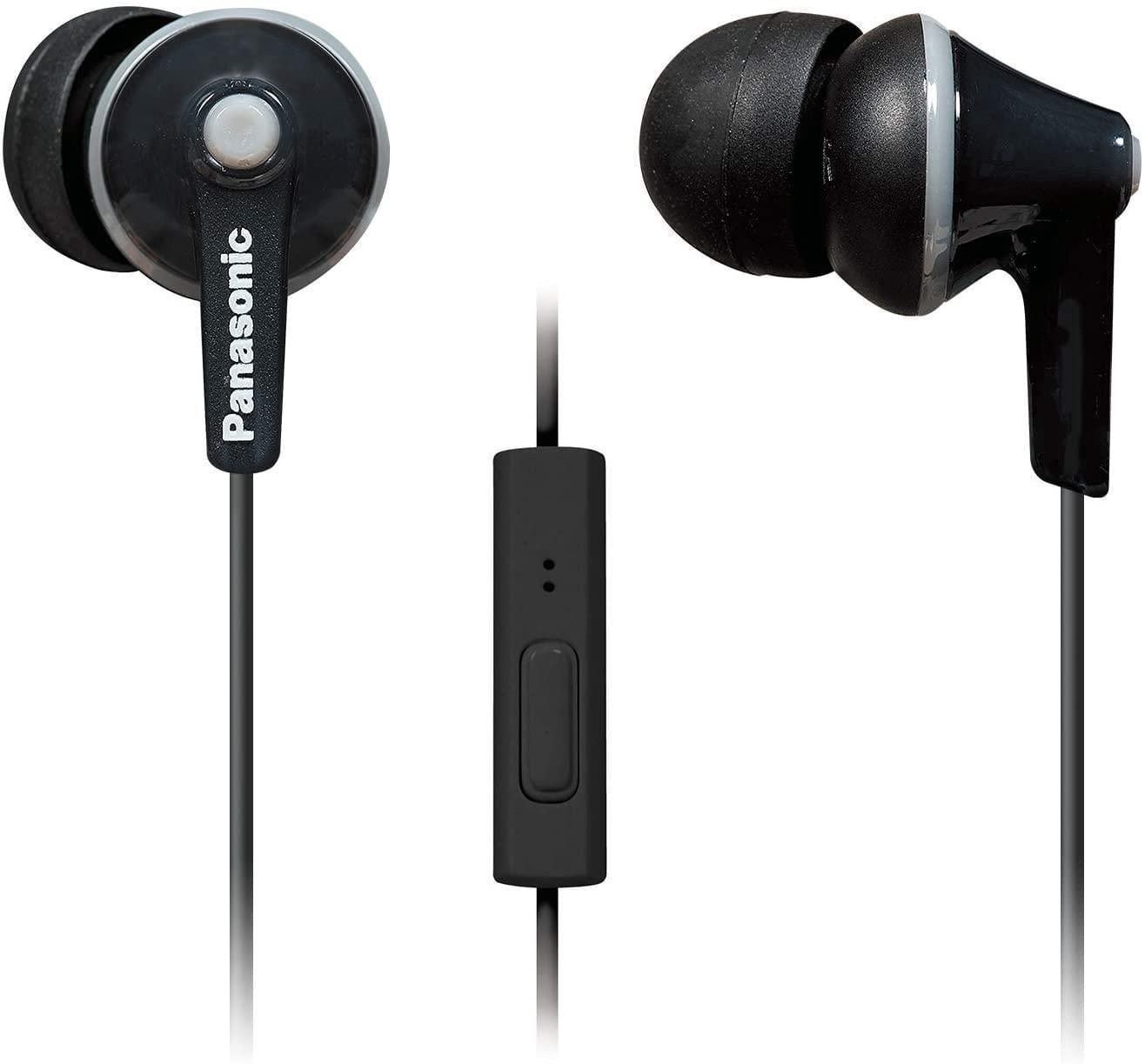 Panasonic ErgoFit Écouteurs intra-auriculaires avec micro et contrôleur, Noir