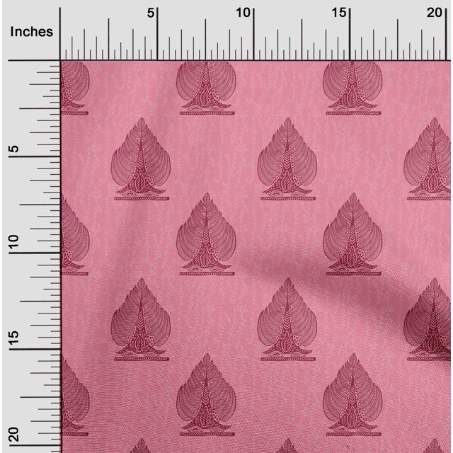 oneOone Cotton Flex Fabric Leaves & Tree Block Printed Craft Fabric BTY 40 Inch Wide