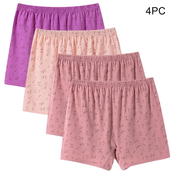 Aboser Women's Boyshort Panties Plus Size Seamless Underwear Stretch High Waisted Boxer Briefs Ladies Cotton Boxer Shorts 4 Pack