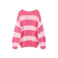 thumbnail image 2 of Gupgi Women Striped Sweaters Long Sleeve Loose Knit Pullover Preppy Jumper Tops for Fall Winter, 2 of 8