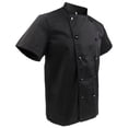 thumbnail image 3 of Men Women Double Breasted Short Sleeve Chef Coat Restaurant Jacket Cooker Work Uniforms Cook Uniform 3XL Black Short Sleeve, 3 of 9