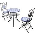 thumbnail image 1 of vidaXL 3 Piece Bistro Set Ceramic Tile Blue and White, 1 of 5