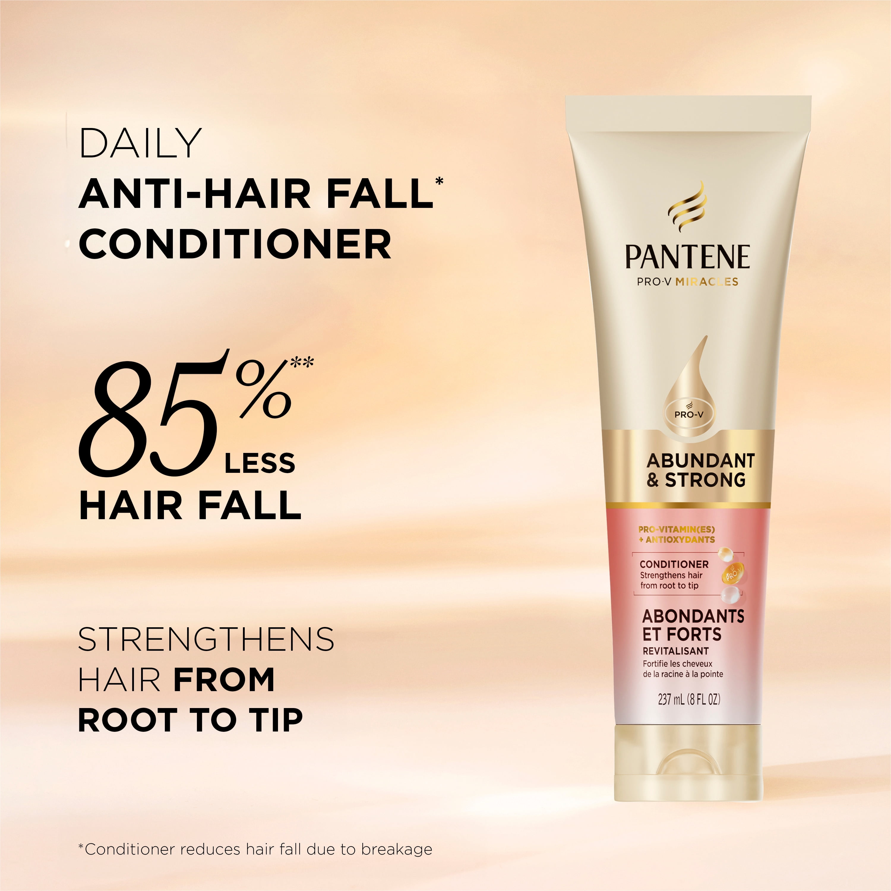Revitalisant Pantene Pour Cheveux Abondants et Forts, Renforce Les Cheveux De La Racine À La Pointe, Complexe De Pro-Vitamine B5 et Antioxydants, 237 mL