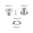 thumbnail image 2 of Unique Bargains 100PCS Grommets Eyelets 1/6 Inch (4mm) ID Hole Metal Self Backing Eyelet with Washers for Leather White, 2 of 7