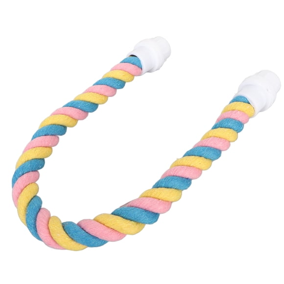 Bird Rope Perch, Colorful Bird Rope Perch Cotton Rope Safe Comfortable Provide Sturdy Support Built in Bendable Wire Flexible for Parakeets S 9.6in,M 16.3in,L 23.6in