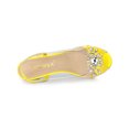thumbnail image 4 of BLISSFUL STEP Women's Flower Rhinestone Slingback Clear Mid Heel Slip On Sandals Yellow 8, 4 of 7