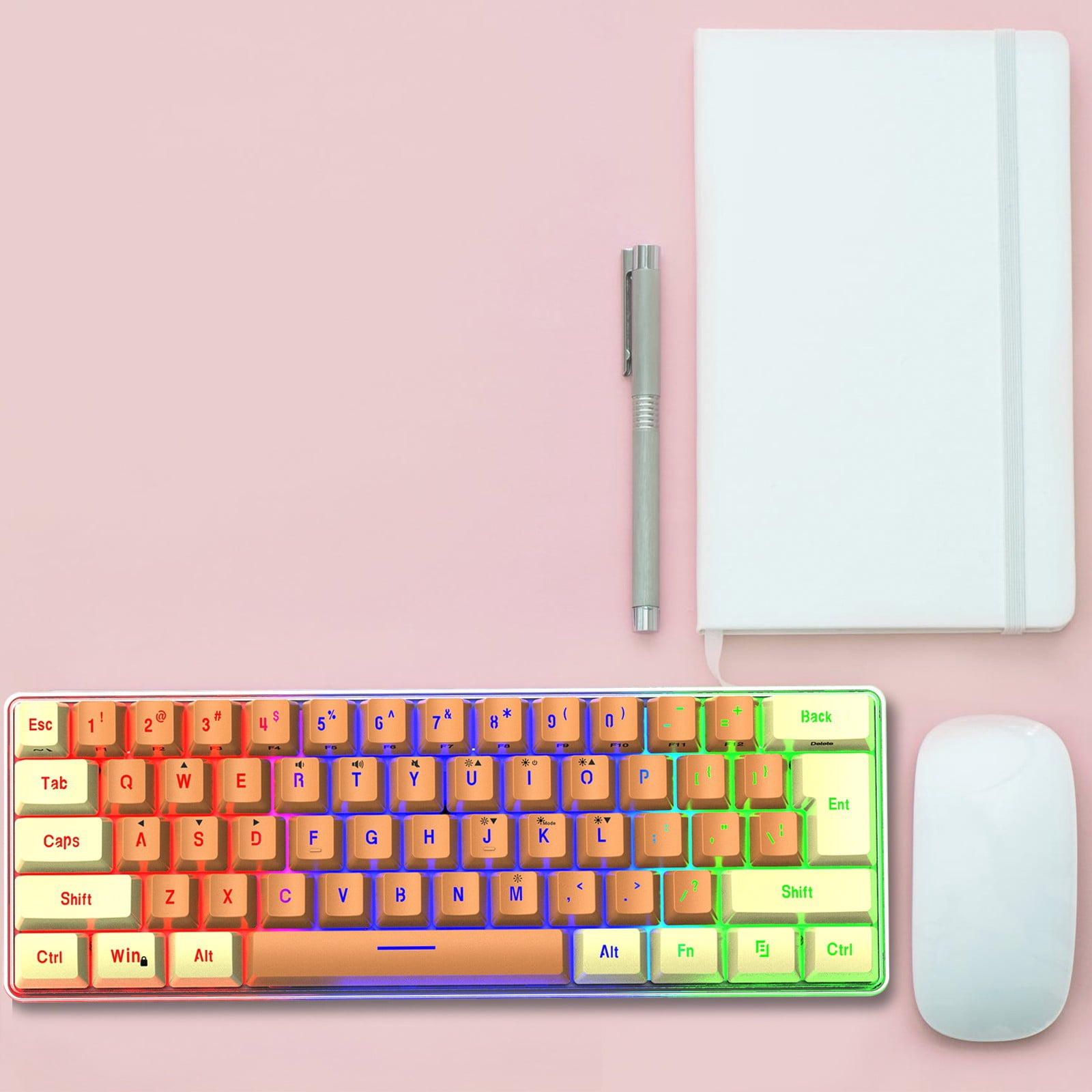 TopLLC Mechanical Keyboard Wired Compact PC Keyboard Mechanical Gaming Keyboard 61 Keys For Computer/Laptop on Clearance