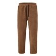 thumbnail image 2 of Innerwin Bottoms Drawstring Mens Trousers Holiday Elastic Waist Leisure Pants Brown L, 2 of 4