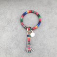 thumbnail image 2 of Tendance Mode Bracelet en Cuir Simple Grand avec Pompons Porte-Clés Bijoux, 2 of 9